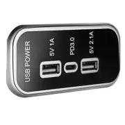 Type-C Dual USB Car Phone Charger Socket PD Charging Panel Power Adapter Outlet (for: Honda Civic)