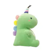 Catzon Cute Plush Dinosaur Pillow with Birthday Hat Home Decoration-Cyan