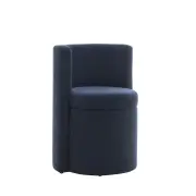 Maestro Furniture Nixie Barrel Fabric Accent Relaxing Dining Chair Navy Blue