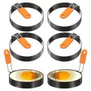 6Pcs Egg Rings 4" Nonstick Pancake Cooking Ring with Silicone Handle