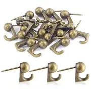 Uenhoy 30 Pcs Metal Push Pin Picuture Hooks, Push Pin Hangers Picture Bronze
