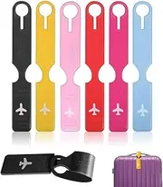 FDCGAS Luggage Tag Air Travel – 6 Pieces Luggage Tags Suitcase Tag with Address Label, Suitcase Travel Luggage Tag Identifying Labels, Suitcase Name Plate, Suitcase Tag Air Travel PVC Anti-Lost
