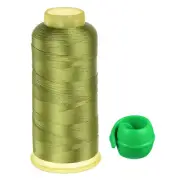 Polyester Embroidery Thread and Thread Spools Savers Kit, Olive Green Green