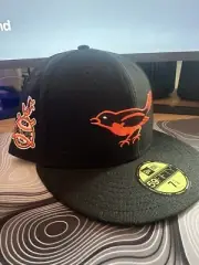 New Era Baltimore Orioles 1958 All Star Game Patch Fitted Hat Black 7 1/4 NEW