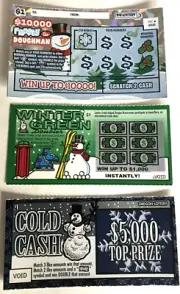 Snowmen Theme Instant Sample Lottery Tickets , no cash value