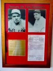 Babe Ruth - Agreement/Curse of the Bambino Story Plaque – Frame 60 x 80 x 5cm