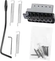 Gatuida 6 String Left Handed Guitar Bridge System Black Flat Saddle Single Tremolo Bridge for Electric Guitar Accessories Durable Construction