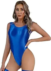 [GRRKDFQ] Women's Erotic Costumes One Piece Swimwear Backless Bodysuit High Cut Leotard