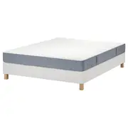 LYNGÖR divan bed, Vesteröy extra firm/light blue white, Double