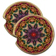 Third Eye Alice Wood Car Coaster Gift Set fit Car & Truck Cup Holder
