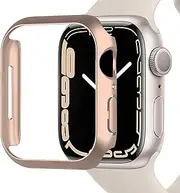 [Miimall] Compatible with Apple Watch Series 8/7, 41 mm, 45 mm Case, Hard PC Protective Frame, Ultra Thin, Scratch-Resistant, Shockproof Protective Case for Apple Watch Series 8/7, 45 mm, Pink