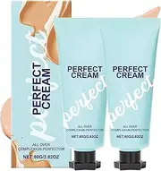 Perfect Cream All-Over Complexion Perfector – Long-Lasting CC Cream Foundation, Waterproof & Transfer-Resistant Skin Tint for Face and Body (2pcs)