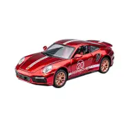 Catzon 1:32 911 Alloy Car Model with Pull-Back Functionality and Sound Light Effects-Red