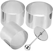 Garneck 1Set Stainless Steel Cake Mold Ring Set Baking Mould with Cake Collars for Cake Decoration Ring Mold for Mousse Cookies and More