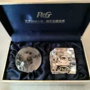 Vintage 1998 Lead Crystal World Globe 10 Year Achievement Award Proctor & Gamble