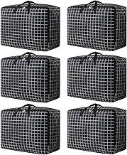 6pcs Large Moving Bags 105L Oxford Fabric Moving Totes Storage Bags Moving Boxes Heavy-Duty Space Saving Storage Tote Closet Organizers for Laundry Clothes Blanket Beding Moving Supplies