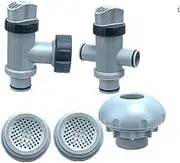 Above Ground Pool Parts Kit, Pump Part with Split Plunger Valve, Plunger Valve, 1.5" Inlet Water Nozzle, 1.25" Outlet Strainer, Pool Hose Adapter (WT-070)