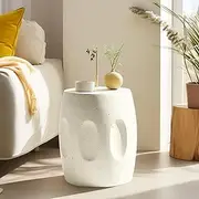 Concrete Side Table Art Lightweight : Outdoor Garden Side Table 34 x 46 cm Garden Table Patio Side Table Round Small End Table Bedside Table for Living Room Indoor Home Garden Patio Balcony