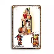 Captain Morgan Spiced Gold Rum 8x12 Distressed Metal Sign
