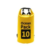NNEDSZ Yellow 10L Waterproof Dry Bag - PVC Mesh Rafting & Swimming Backpack