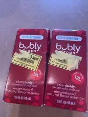 2x SodaStream Bubly drops CHERRY Fruit Water Drops 1.36oz Soda Stream Liquid