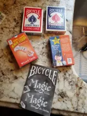 VINTAGE Marvin's Amazing Magic Tricks Svengali Wizard Cards & BICYCLE TRICK DECK
