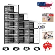 X-Large Stackable Shoe Storage Boxes - 12 Clear Plastic Organizers in Black