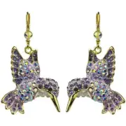 KIRKS FOLLY HUMMINGBIRD DELIGHT LEVER BACK EARRINGS IN GOLD TONE