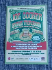 JOE COCKER - 2011 Australia Tour - PERTH - Laminated Promo Tour Poster