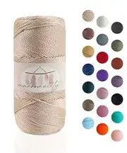 , Polyester Macrame Cord 2mm x 125 Yards (375 feet) 2mm 1 skein Latte