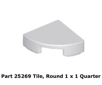 Lego 2x 25269 Light Bluish Gray Tile, Round 1 x 1 Quarter 75290