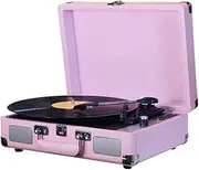 Vintage Vinyl Record Player BT Phonograph USB Recording 33/45/78RPM Support for 7/10/12inch Vinyl Records Turntable Portable Record Player with Speakers 3.5 o Input RCA Line Out