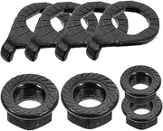 KOMBIUDA 1 Set Durable Bicycle Axle Nuts Flange Nuts with Safety Washers for Bikes Hooks Included Reliable Resistant Various for Easy Replacement