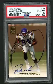 1999 Topps Randy Moss Certified AUTO Issue #A1 PSA 10 GEM MINT HOF