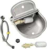Upgrade Automatic Livestock Waterer with Float Valve Drainage Hole & Folded Edge