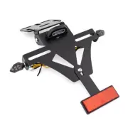 Set Adjustable Angle License Number Plate Frame Bracket W/ LED Turn Signal Light