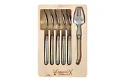 6pc Laguiole Silhouette Stainless Steel Spork Cutlery Utensils Tableware Ivory