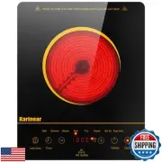 Karinear Portable Electric Cooktop, Electric Stove Single Burner Ceramic Cook