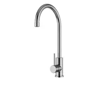 MEIR Outdoor Round Kitchen Mixer Tap Lead Free - Gooseneck Swivel - 316 Stainless Steel