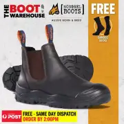 Mongrel Work Boots 545030. Steel Safety Toe Cap. Oil Kip, Elastic Sided Boot