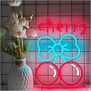 Sign Lamp Cherry Neon Sign Dimmable LED Light for Wall Art Decor USB Powered for Fruit Shop Bedroom Wedding Party 27cm×36.5cm
