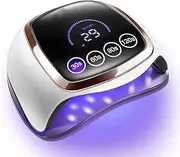 LED Nail Lamp, 168W Nail Curing Lamps for Home & Salon, Led Nail Dryer for Gel Polish with Automatic Sensor/4 Timer Setting, Professional Nail Art Tools for Fingernail and Toenail Nail