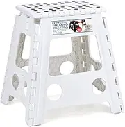 Living Today Folding Step Stool,Non-Slip Step Stools with Portable Handle for Adults and Kids Holds Up to 125KG, Compact Plastic Foldable Step Stool for Bathroom Bedroom Kitchen Home Outdoor Indoor