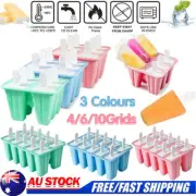 4/6/10 Grids Silicone Ice Cream Mould Icy Pole Jelly Ice Lolly Frozen Mold Block