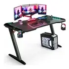 Highly Sturdy 140cm Gaming Desk with Multiple Led Lights Computer Gamer Table