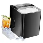 Countertop Ice Maker, Portable Ice Machine Self-Cleaning, 9 Cubes in 6 Black