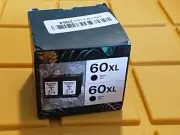 2-pk Hi-Yield Black Ink- HP 60 60XL DeskJet D2500 4200 F4400 F4500 C4610 Series