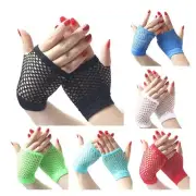 Short fishnet fingerness gloves
