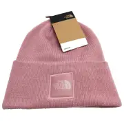 THE NORTH FACE Unisex Knit Cuffed Big Box Beanie Hat Mauve Pink One Size NWT