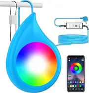 LyLmLe LED Pool Lighting with APP Control, 10W RGB Dimmable Underwater Submersible Lights with Magnets, IP68 Waterproof Music Sync Changing Pool Light 12V, 8m